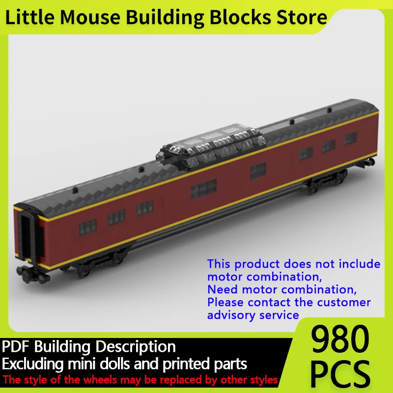 

City Car Model MOC Building Bricks Domed Railway Passenger Car Modular Technology Gifts Holiday Assemble Children Toys Suit