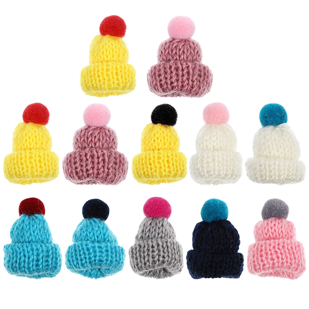 12 Pcs Mini Hat Replaceable Craft Hats Wear-resistant Christmas Kawaii Black Cap DIY Supply Santa Miniature Multi-function