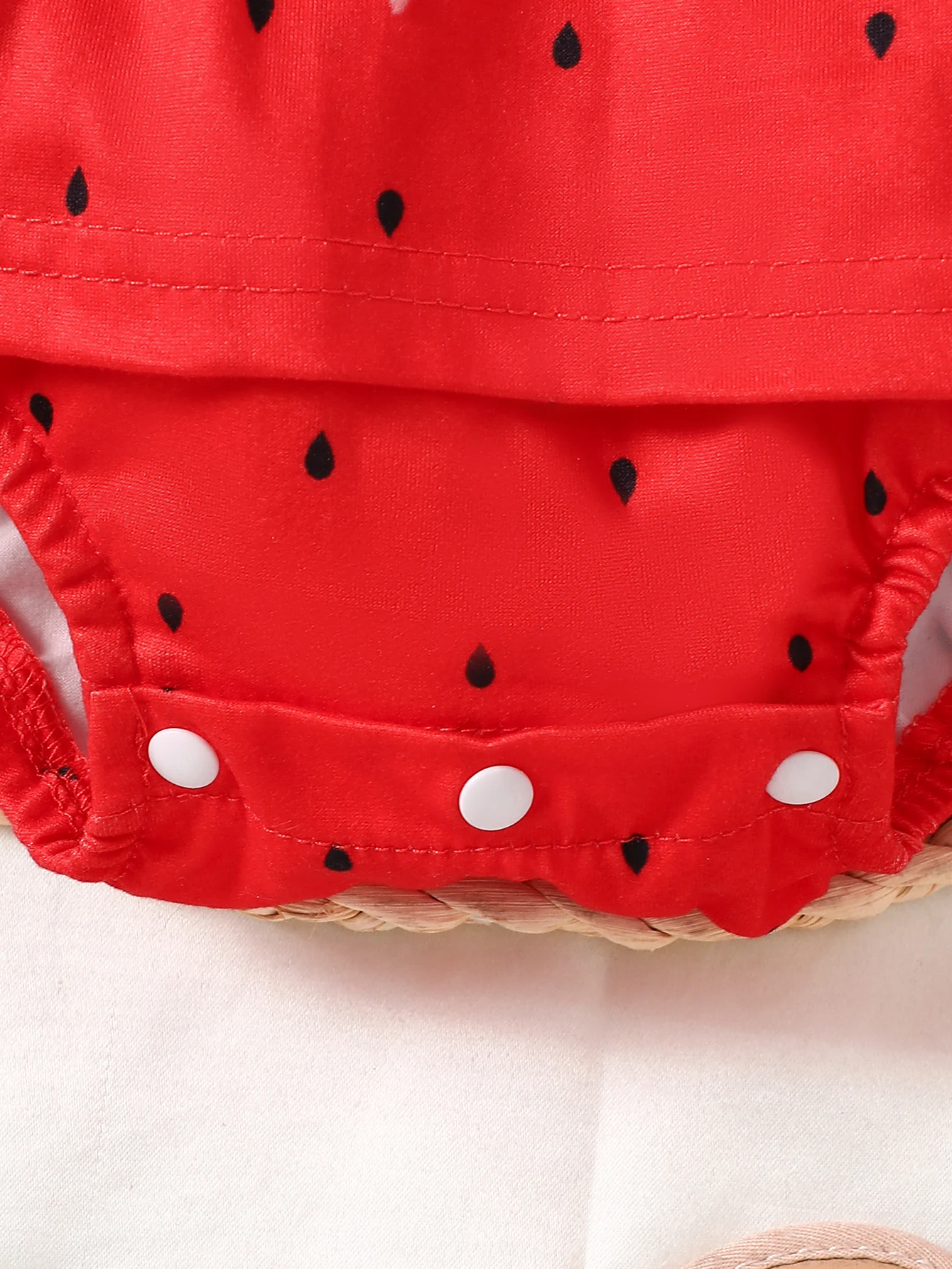 Baby girls summer big red watermelon cute sleeveless triangle onesie