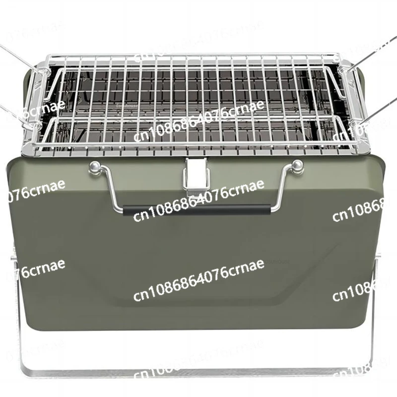 Portable Folding Camping Supplies Simple Outdoor BBQ Grills Suitcase Type Courtyard Garden Charcoal Barbecue Stove Campfire Pot