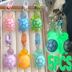 Cartoon Luminous Colored Turtle Pendant Keychain Resin Glow-in-the-dark Color Turtle Keyring Backpack Hangings Decoration Gifts
