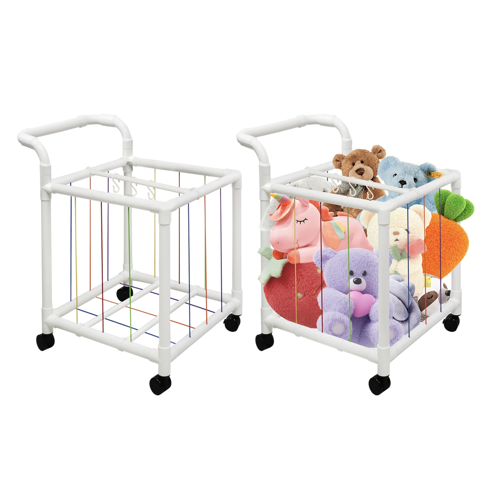 Plush Toy Storage Box Stuffed Animal Storage Stuffed Animal Cage Large Doll Storage Bucket Portability Toy Box for Home Bedroom
