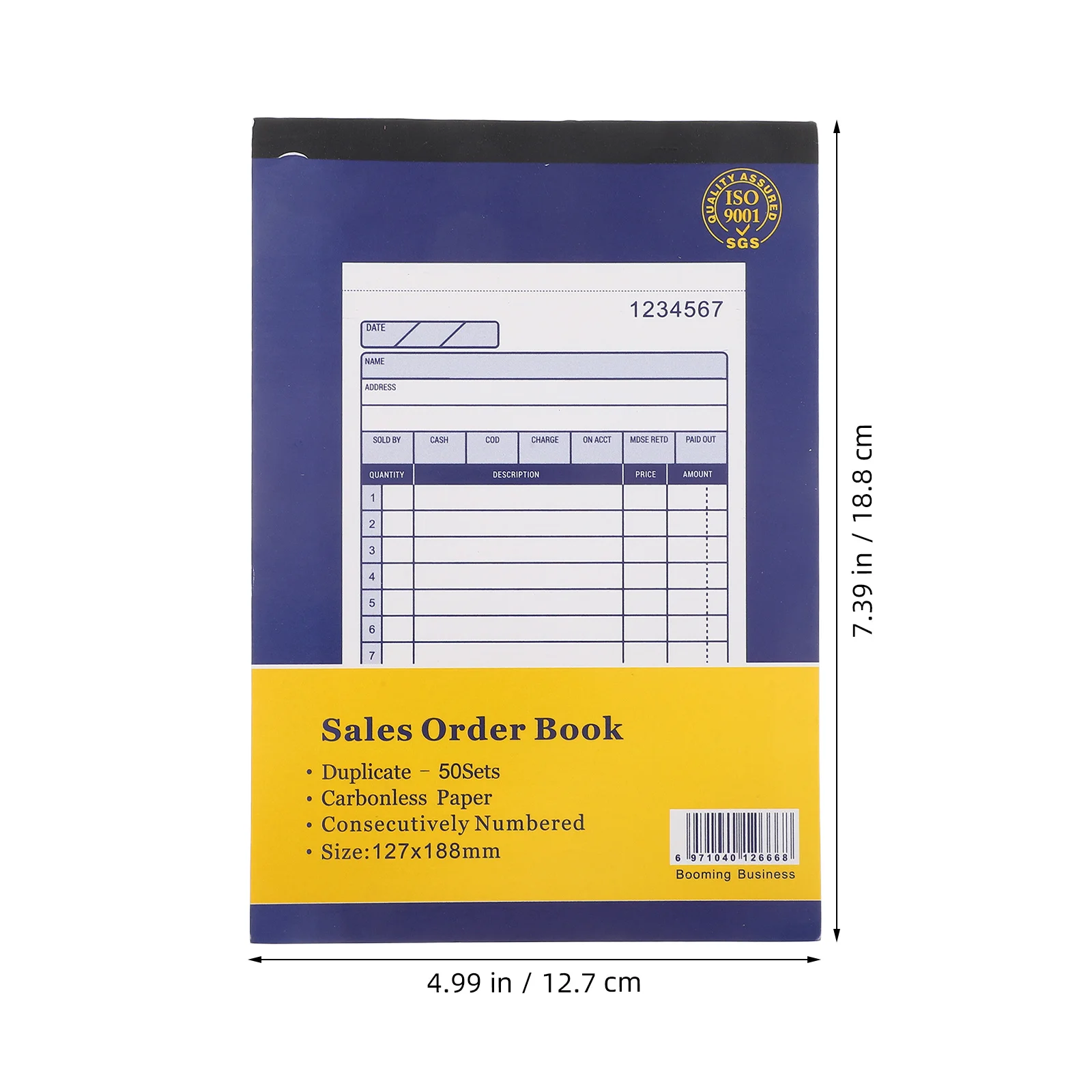 5pcs Small Business Sales Pad 2-Part Canary Invoice Book For Order Tracking Receipt Management Purchase Order Book For Retail