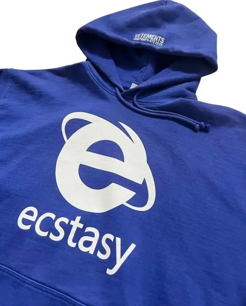 Y2k Hoodie harajuku men Vintage Streetwear Ecstasy Letter Printing Oversized Pullover Hip Hop Sweatshirt men women Gothic top