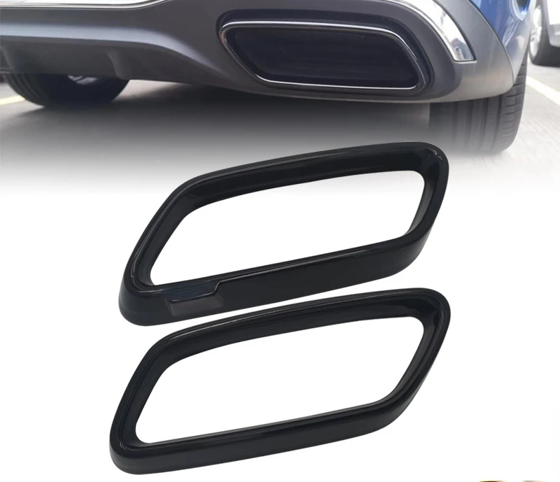 

For Mercedes Benz C Class W206 2022-2026 Stainless steel Black Car Exhaust Pipe Cover Trim Stickers Car Accessories