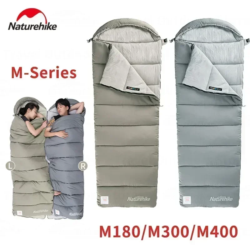 

Naturehike M-Series Cotton Sleeping Bag Winter Outdoor Spliceable Double Sleeping Bag with Cap Warm Camping Quilt M180 M300 M400