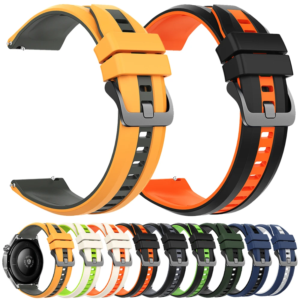 Silikon-Uhrenarmband 22 mm für TicWatch Pro 3 Ultra GPS/LTE E2 S2 Smartwatch-Armband für Huawei GT6 GT 6 Pro 46 mm Damen Herrenarmband