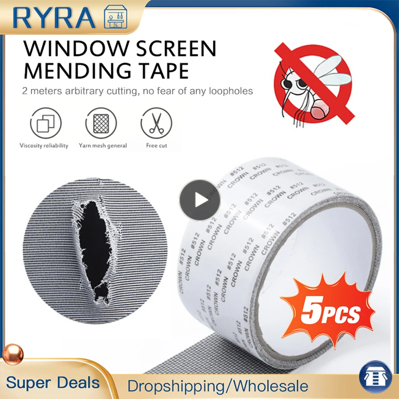 Repair Tape Fly Screen Door Insect Repellent Repair Tape Waterproof Mosquito Net Cover Home Window Essential Accessories 5x200cm