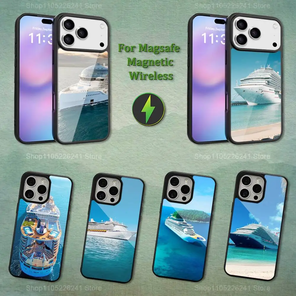 

Cruise Ship Luxury For iPhone 16,14,13,15,11,12,17,Plus,Mini, Pro,For Magsafe,Max,Magnetic Wireless Charging Case