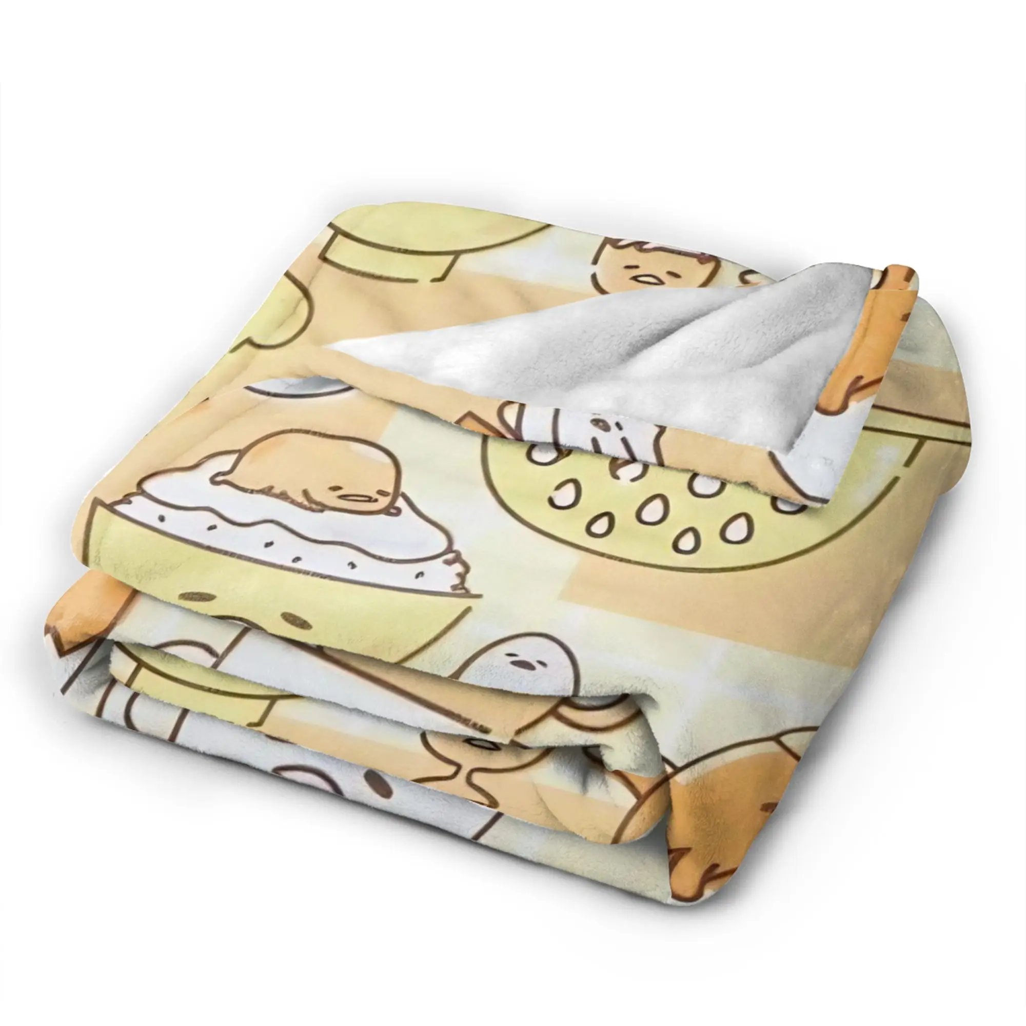 Gudetama لطيف البيض الكرتون الفانيلا البطانيات مضحك رمي البطانيات للمنزل 150*125 سنتيمتر المفرش #5