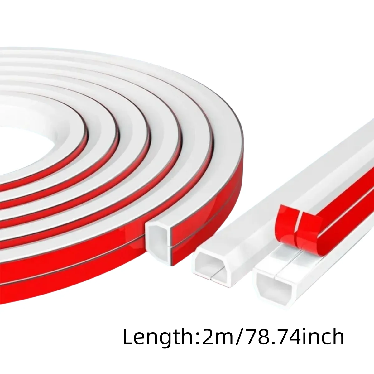 1PC 2m/78.74inch Flexible floor cable cover rubber cord Self-Adhesive wall cord hider internet Wire Duct Duct Slot Cable Manage
