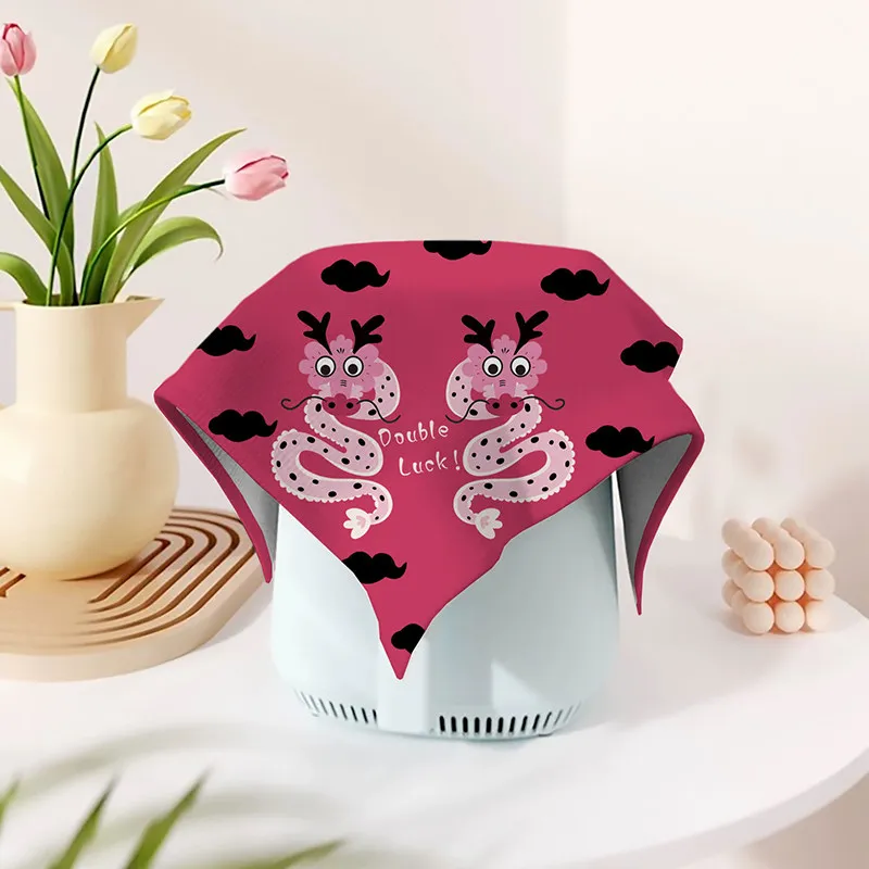 VIKAMA 2026 New Short Plush Fleece Cover, Minimalist Cartoon Dust Protector for Air Fryer & Tablecloth