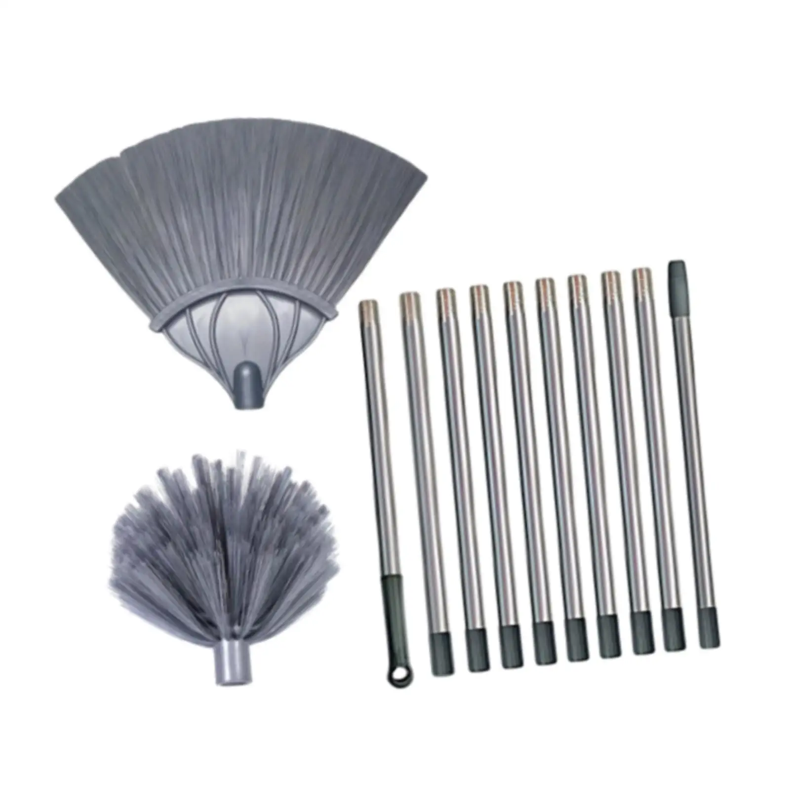 Cobweb Duster with Extension Pole, High Reach Duster, Stainless Steel Pole Scalable Cleaner Tool
