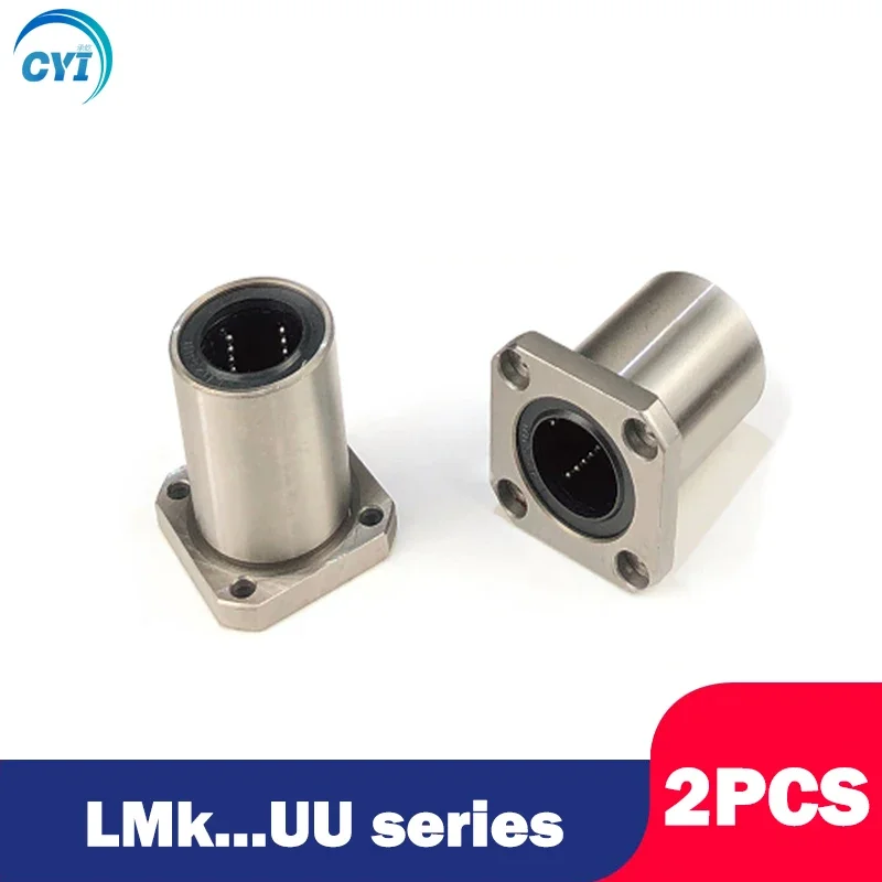 2pcs/lot LMK6UU LMK10UU LMK8UU LMK12UU LMK16UU LMK20UU LMK25UU LMK30UU flange linear bearing for 3D printer linear Rod