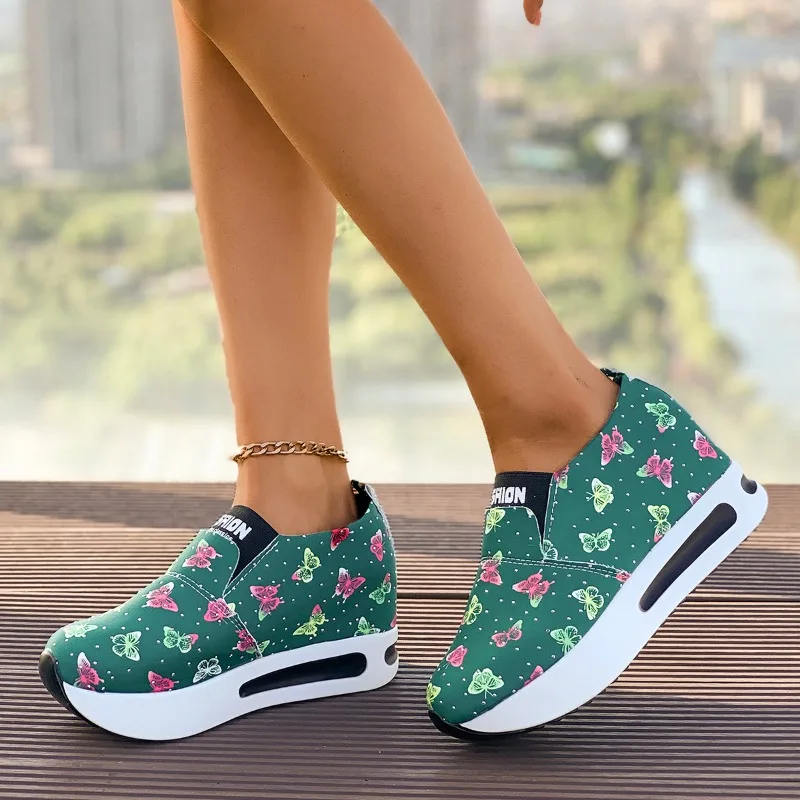 Women Sneakers for Summer Platform Women Slip on Sock Flats Shoes Casual Zapatillas Mujer Breather Sports Shoes Female Loafers