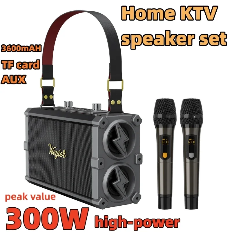 ktv sound set 300W ultra high power caixa de som bluetooth home karaoke microphone integrated machine subwoofer speaker system