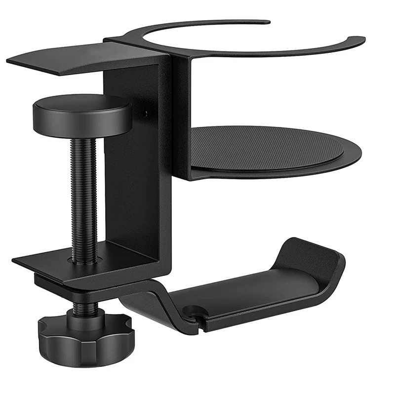 Headphone Stand, 2 In 1 PC Gaming Headset Stand With Cup Holder, Suitable For Most Headphone And Drinks, Desk Organizer