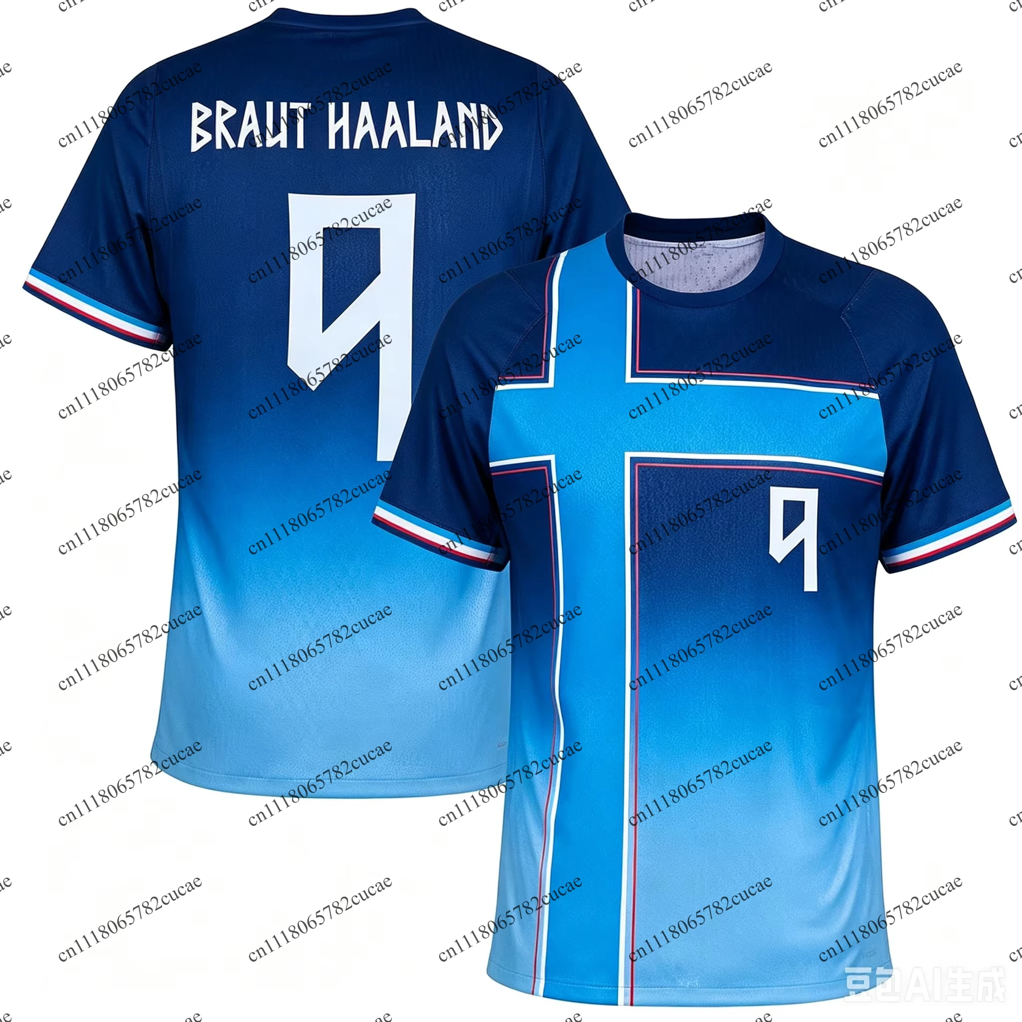 Men's Soccer Jersey T-Shirt, Norway Team Erling Haaland Fan Jersey, Quick-Dry and Breathable