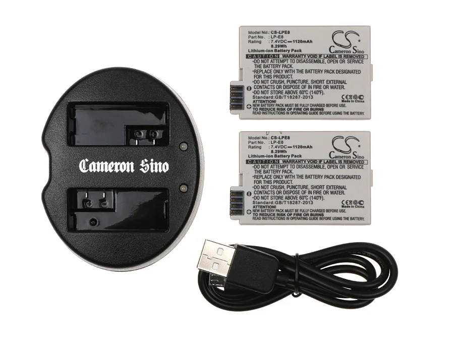 CS Battery Charger for Canon EOS 550D 600D EF-S Kiss X4 X5 Rebel T2i T3i 650D 700D X6i T4i T5i Fits LC-E8 LC-E8C LC-E8E LP-E8