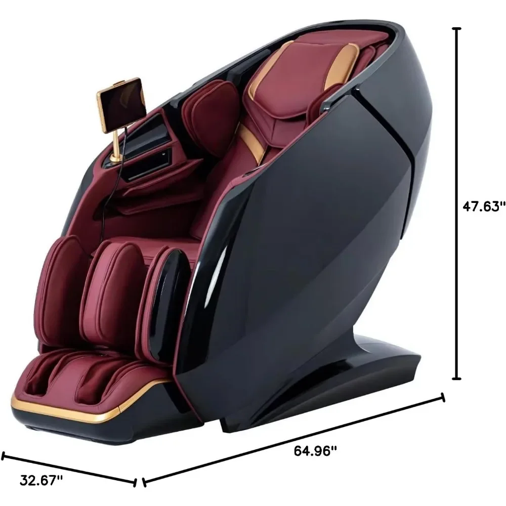 Full Body 4D Massage Chair, Intelligent Health Detection, Dual-Core System, Leather, Customizable Programs, Smartphone Control