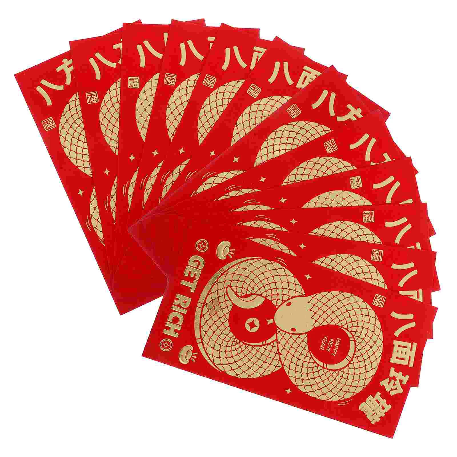 

12 Pcs Red Envelope Envelopes Chinese Wedding Frosted New Year Snake of The Paper for Cash