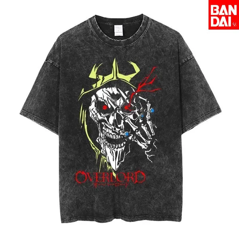 

Футболка Overlord Ainz Ooal Gown мужская, летняя 2026, винтажная, с эффектом кислотной стирки, оверсайз, в стиле дарк-фэнтези, уличная одежда, готика, Y2K, Харадзюку