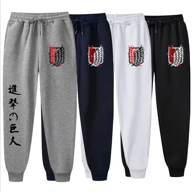 

2025 повседневные брюки с принтом аниме, мужские повседневные длинные брюки в стиле Харадзюку, спортивные штаны на открытом воздухе, фитнес, бег, флисовые спортивные штаны на шнурке