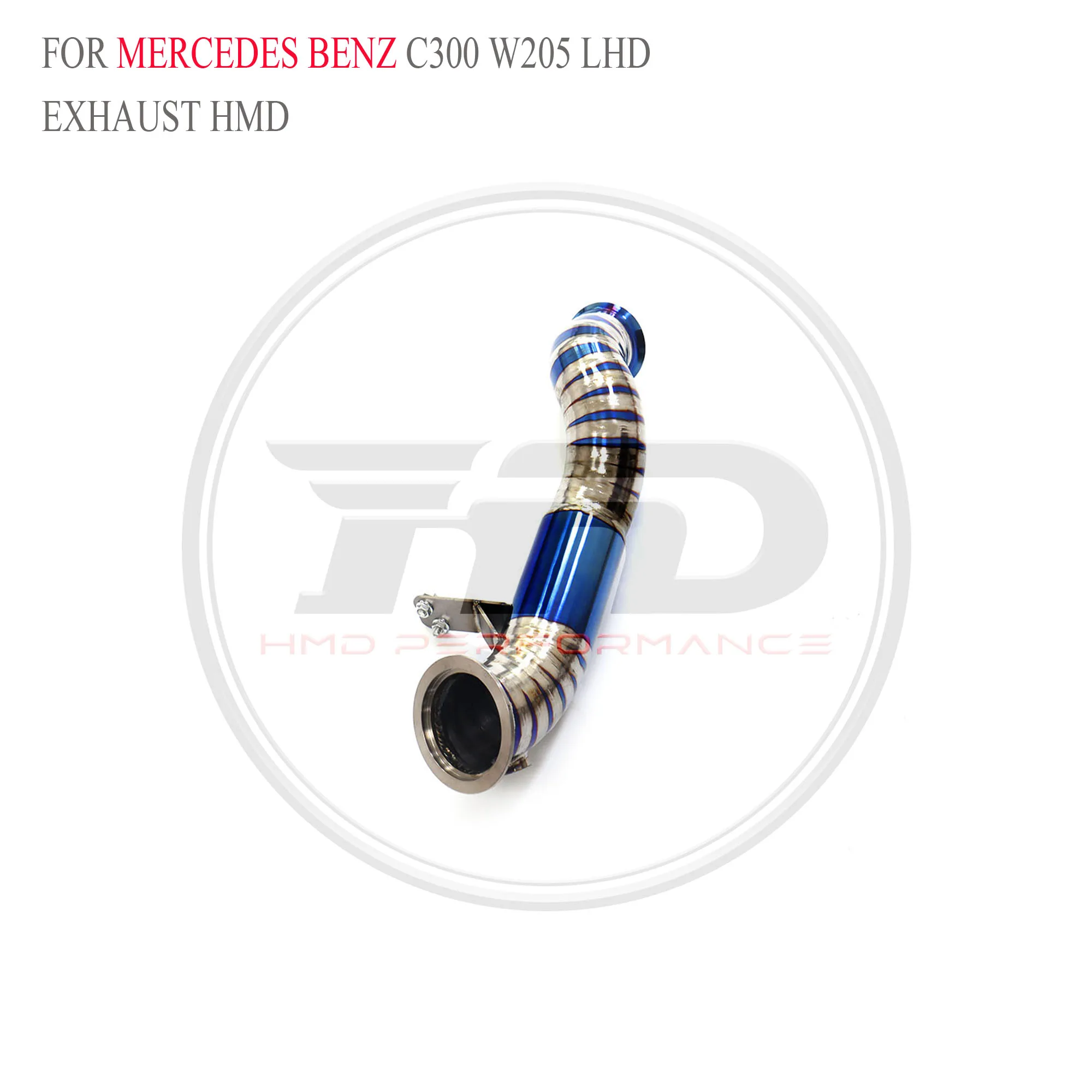 HMD رائجة البيع عالية الأداء النازل لمرسيدس بنز C300 W205 LHD التيتانيوم نظام العادم قطع غيار السيارات