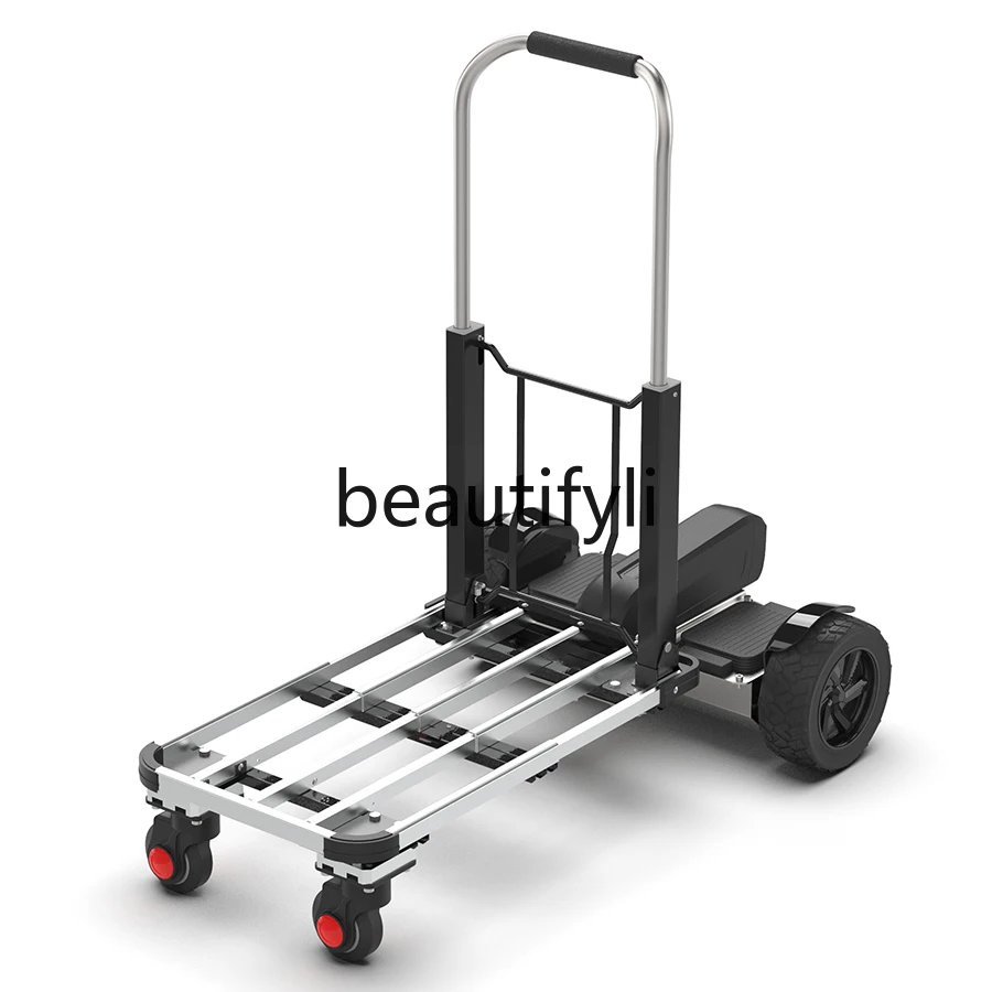 Litbot small moving body feeling electric trolley truck folding pull goods stall warehouse trolley trolley express