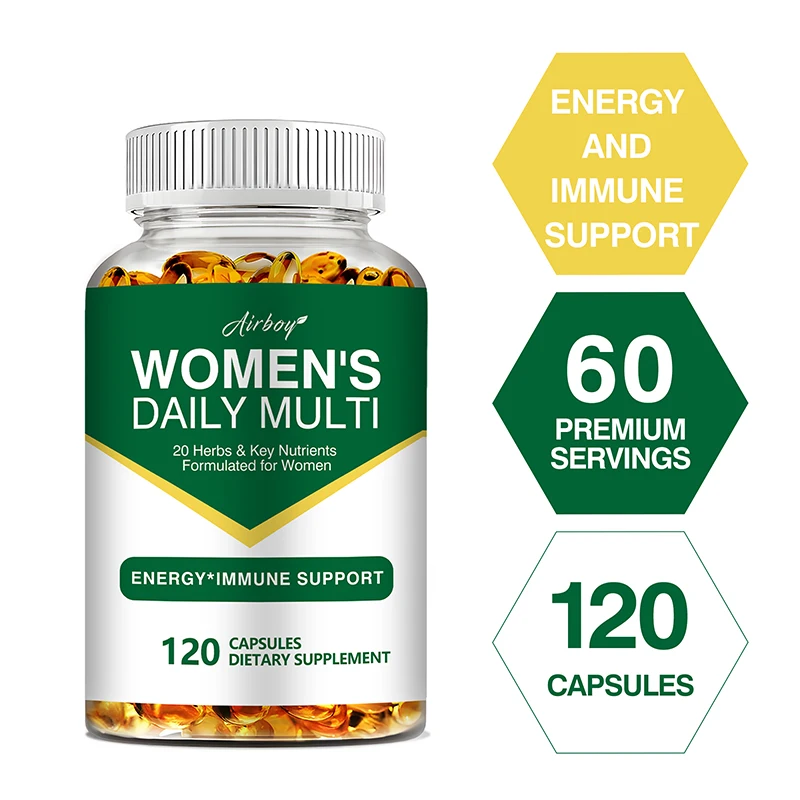 

Women's Daily Multivitamin Capsules - Supports Energy and Immune Health - Non-GMO & Gluten Free