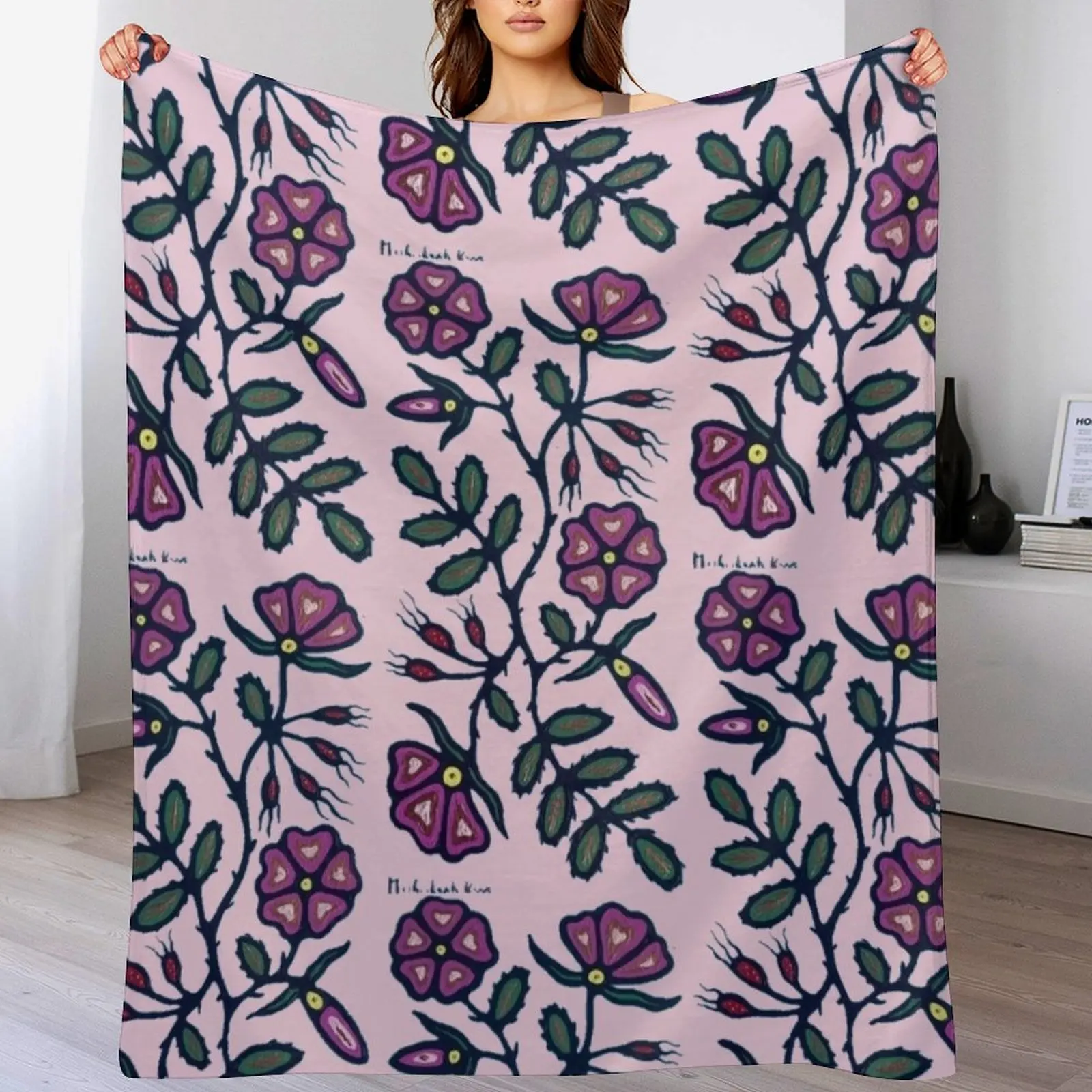 Wild rosehips Throw Blanket Ultra Plush Cozy Blanket for Napping Sleeping