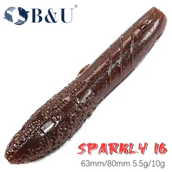 B&U 63mm/80mm Sinking Soft Lure Artificial Fishing Lures Sea Worms Earthworm Fishing Tackle Soft Lures