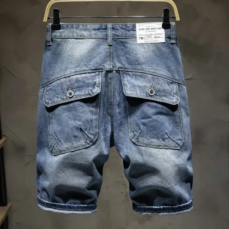 Man Denim Shorts Bermuda Half Long Xl Cargo Short Jeans Pants For Men With Youthful Emo Xxxl Jorts Streetwear Y2k Fashion Emo