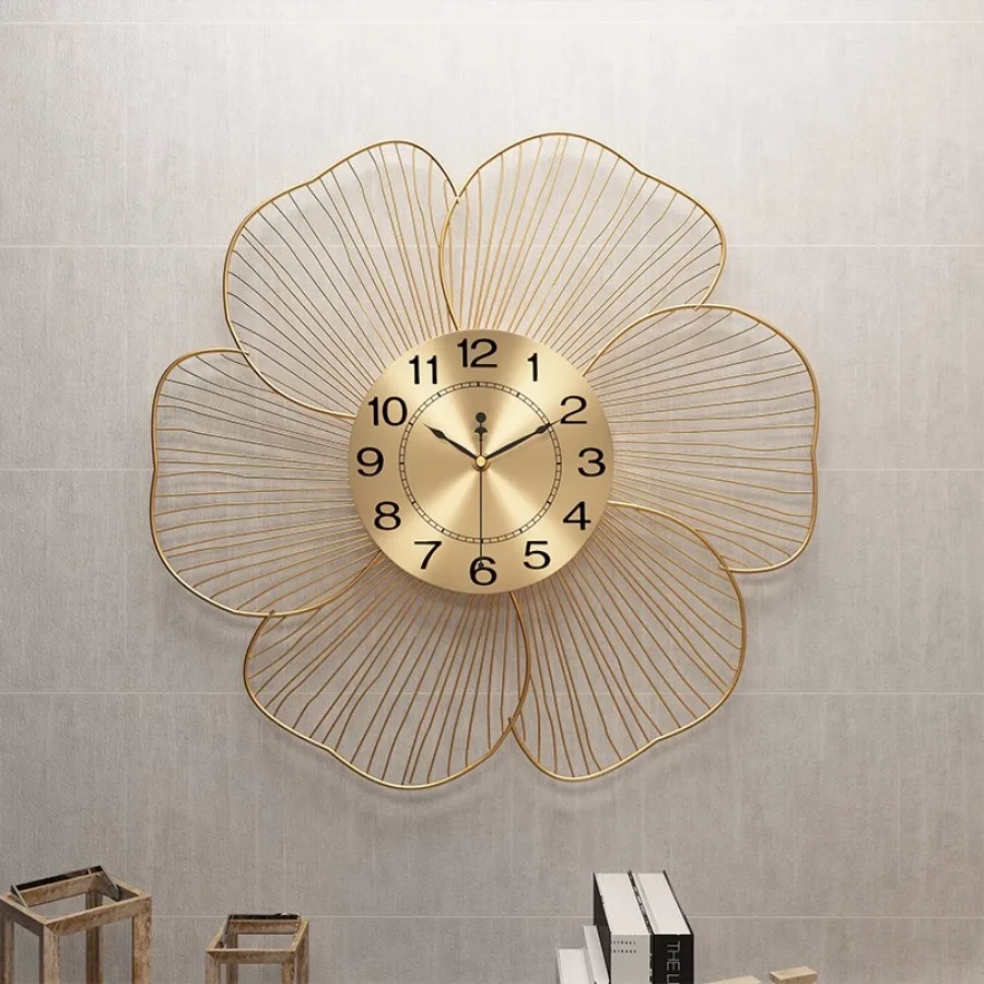 Unique Living Room Wall Clock Decoration, Elegant Home Clock Pieces, Hand Art, Gold, Round, Modern Office Decor, Gift