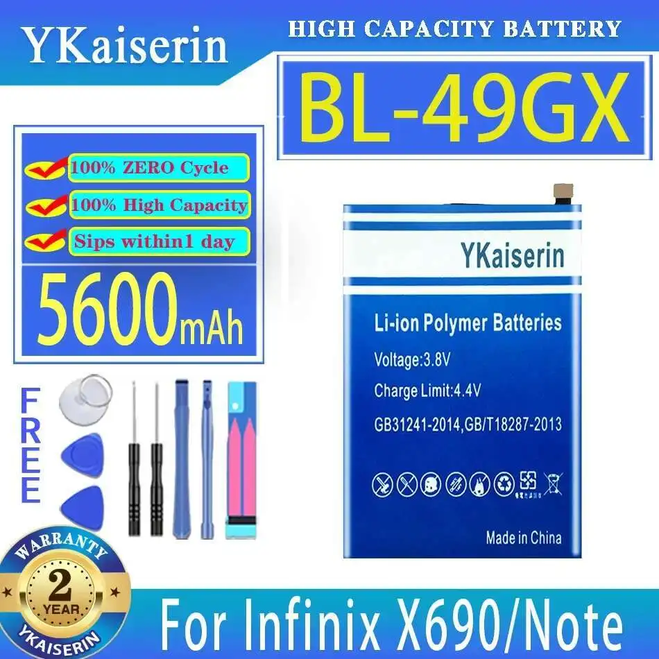 

Mobile Phone Battery BL-49GX 5600mAh For Infinix X690 Note 7 10 X657 X693 Note7 Note10 Hot 11S X6812 Zero X