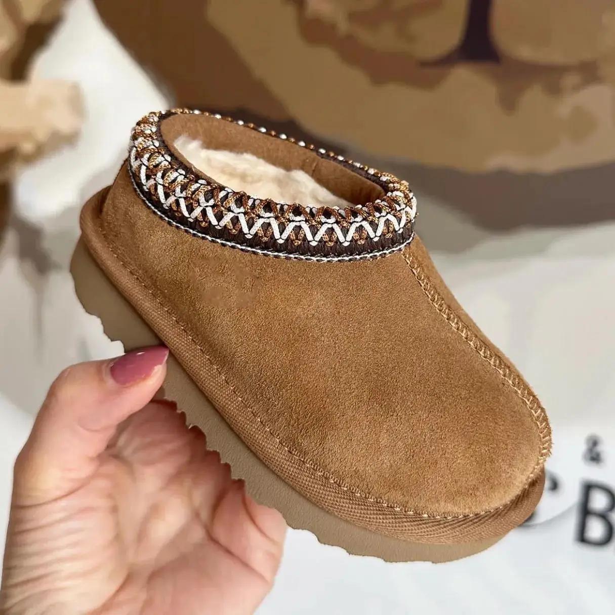 

Kids Toddler Slippers Baby boots Chestnut Fur Slides Sheepskin Shearling Classic Ultra Mini Winter Boot