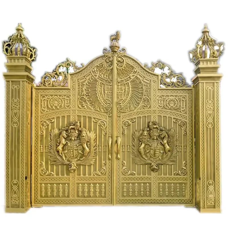 Royal Entrance Villa Garden Fence Driveway Security Designs Solid Cast Aluminum Gate