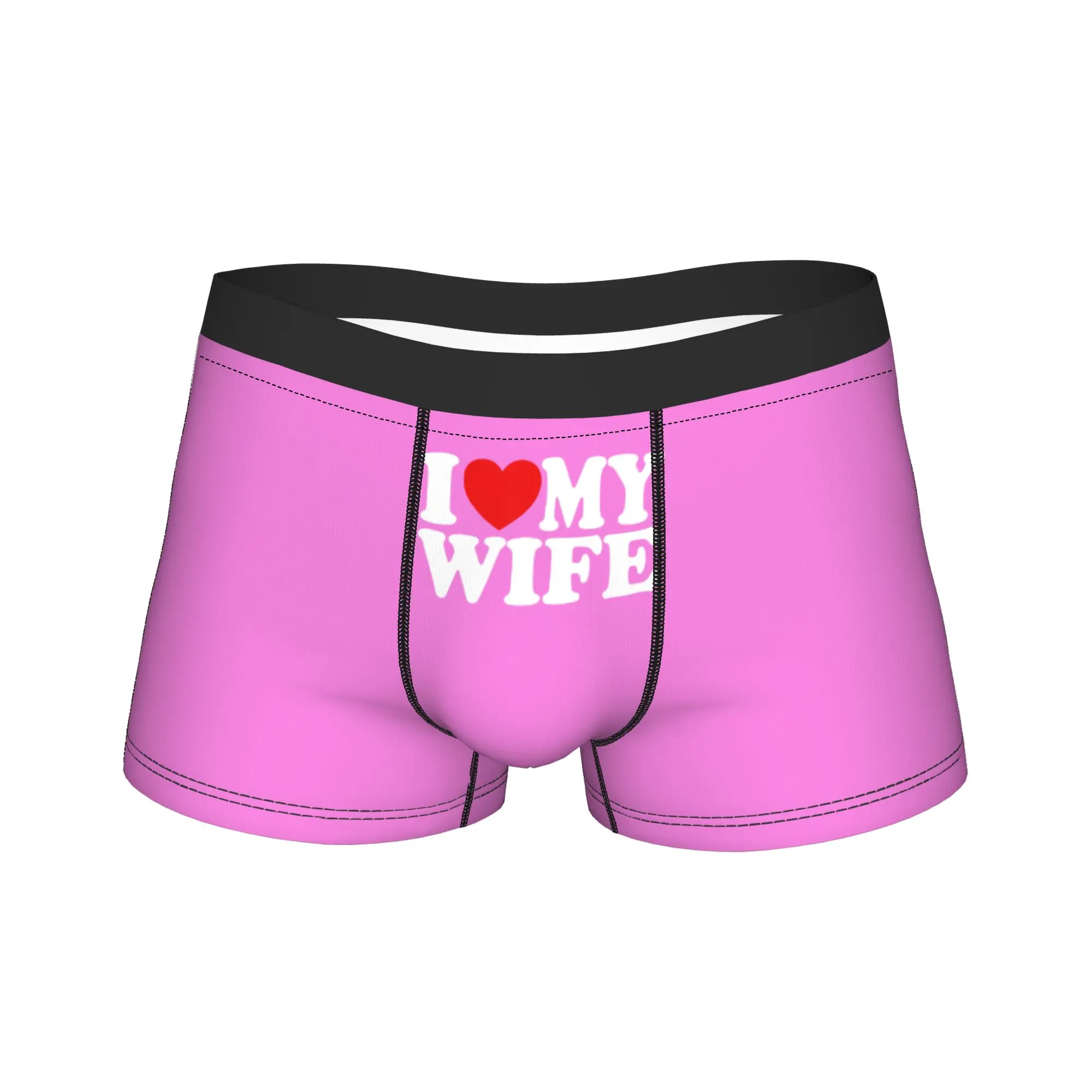 

I Love My Wife Heart Funny Cool Boxer Brief Underwear High Quality Men Comfortable Trunk Printing Plus Size Underpants