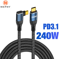 90 Degree Elbow Super fast charging PD 3.1 240W USB Type C to C Cable For iPhone 15 Apple iPad Macbook Vivo Samsung Data Charger
