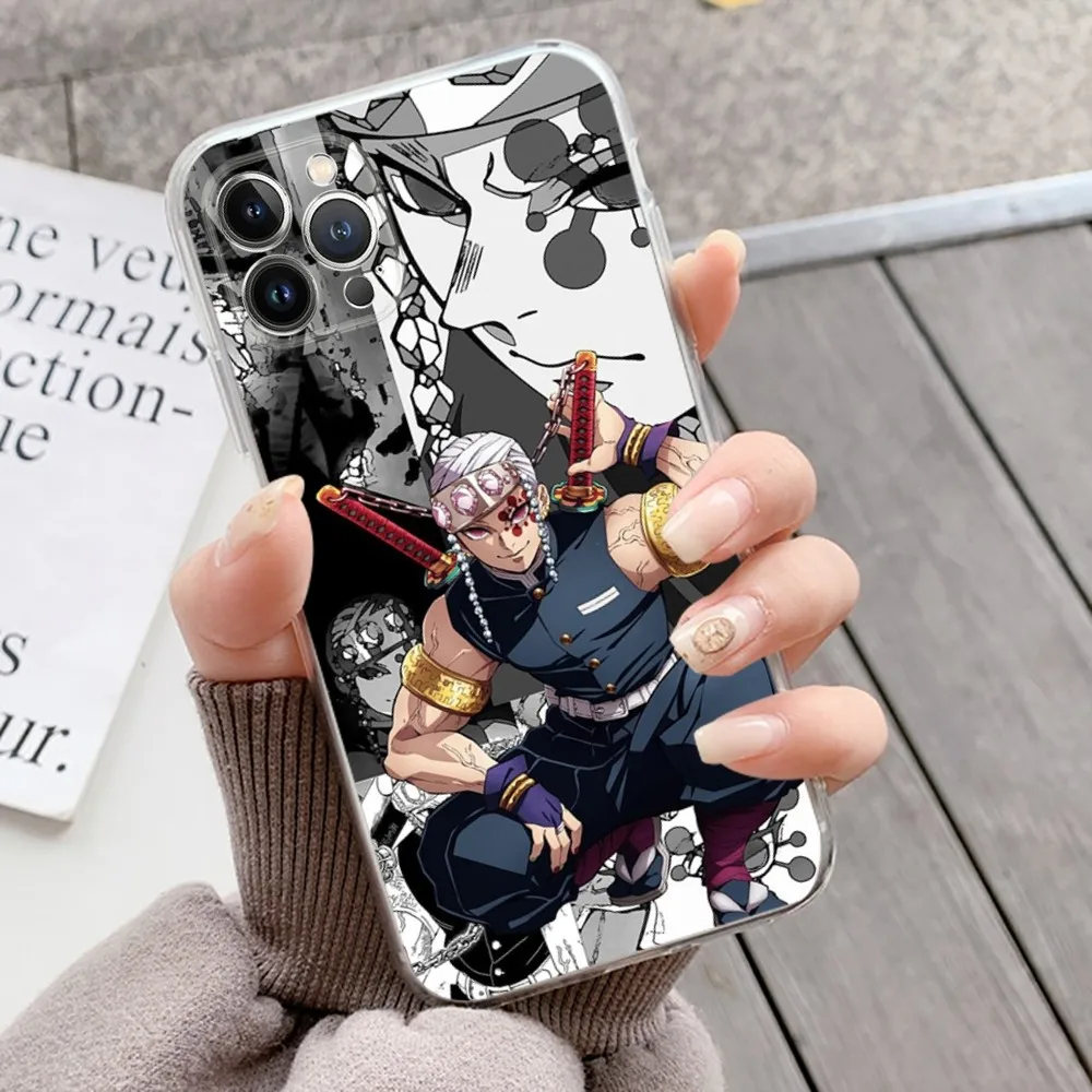 Demon Slayer Uzui Tengen Mousepad Silicone Soft for iphone 15 14 13 12 11 Pro Mini XS MAX 8 7 6 Plus X XS XR Cover