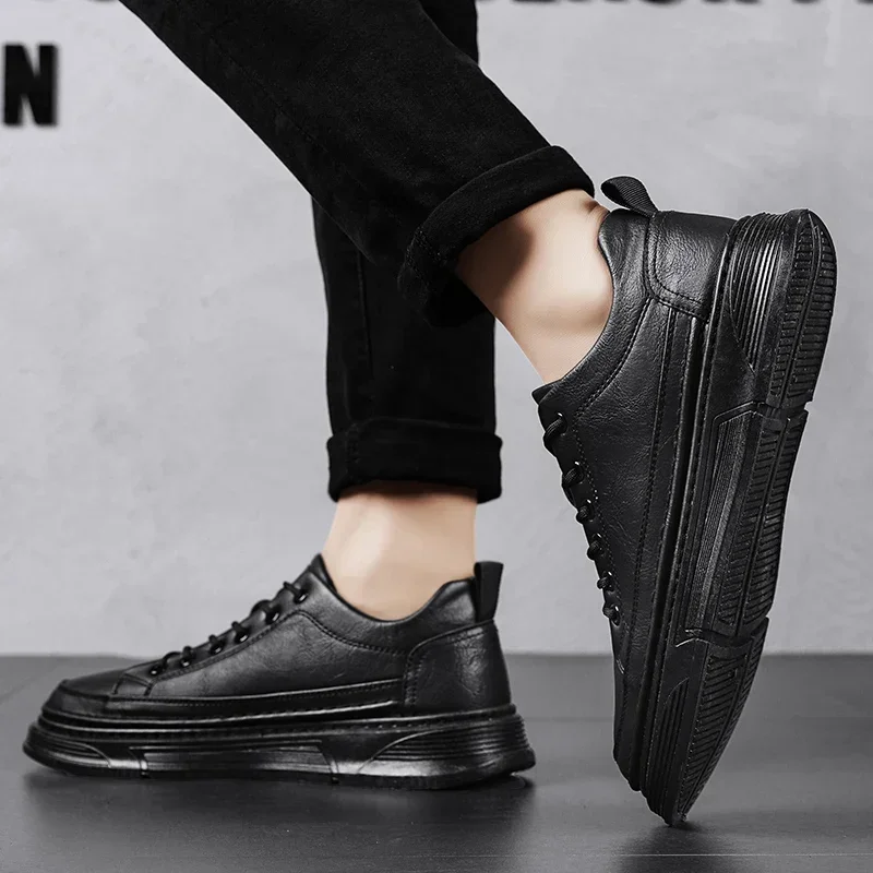 Youth Casual Leather Shoes Men's Korean Retro Business Formal Wear Dress Shoes British Students Party