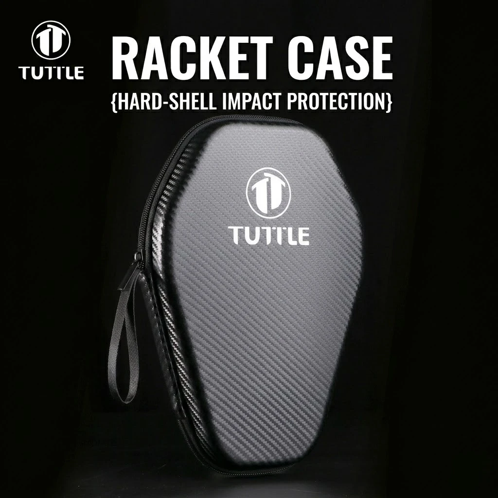 TUTTLE Table Tennis Racket Case - EVA Hexagonal Gourd Design, Large Capacity, Drop-Proof Hard Shell Storage Bag for Sports Racke