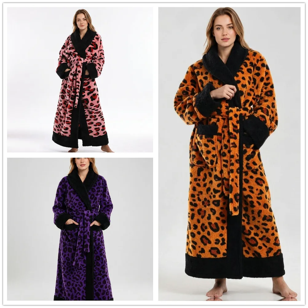 autumn-winter-leopard-print-coral-fleece-robe-sleepwear-thicken-flannel-bathrobe-nightwear-loose-casual-homewear-loungewear
