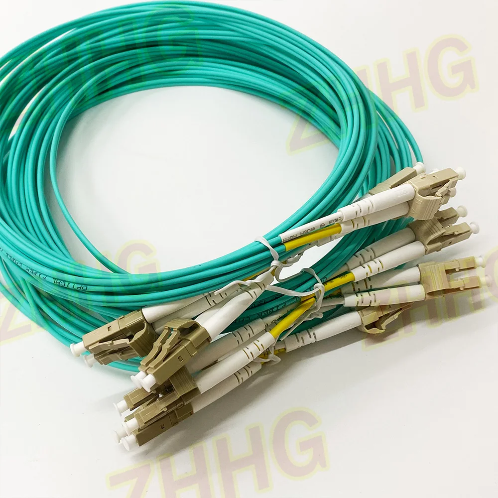 Wholesale 10PCS/lot OM3 LC UPC-LC UPC Multimode Duplex 3.0mm Fiber Optic Cord Optical Patch Cable 3m