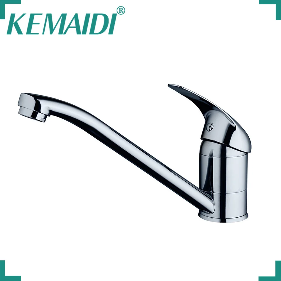 

KEMAIDI High Quality Chrome Faucet Polished Deck Installation Single Handle Pull Down Hot And Cold Water Kitchen Simple Faucet