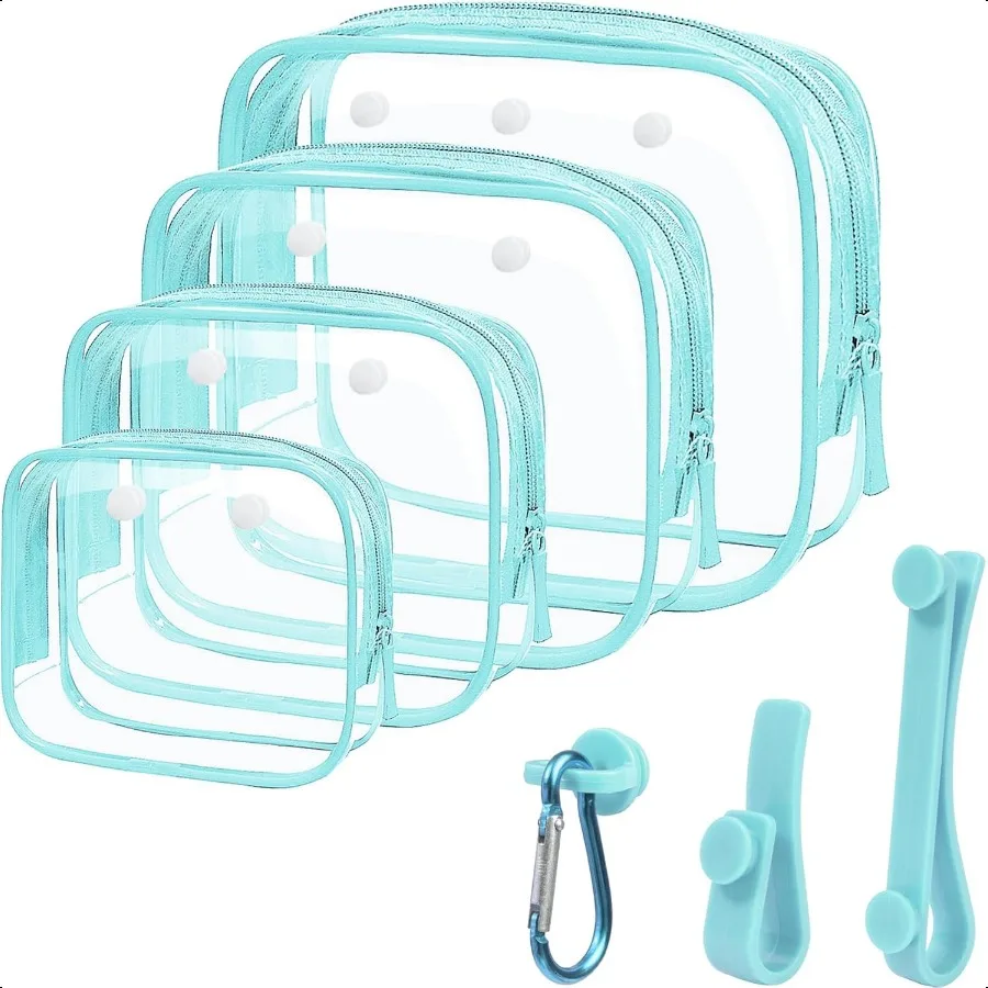 

4 Packs Clear Bogg Beach Tote Bag with 4 Insert Hooks Accories for Bogg Bags Travel Makeup Clean Toiletry Brush Organizer Cosme