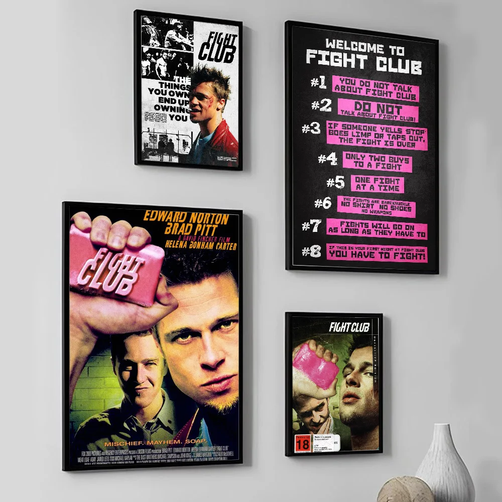 Fight Club Movie Poster Wall Art Home Decor Room Decor Digital Painting Living Room Restaurant Kitchen Art