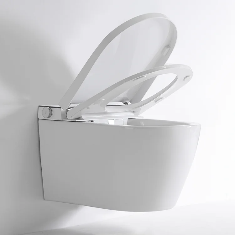 

ceramic rimless floor mounted auto wc Glacier E-shion technical system smart toilet modern