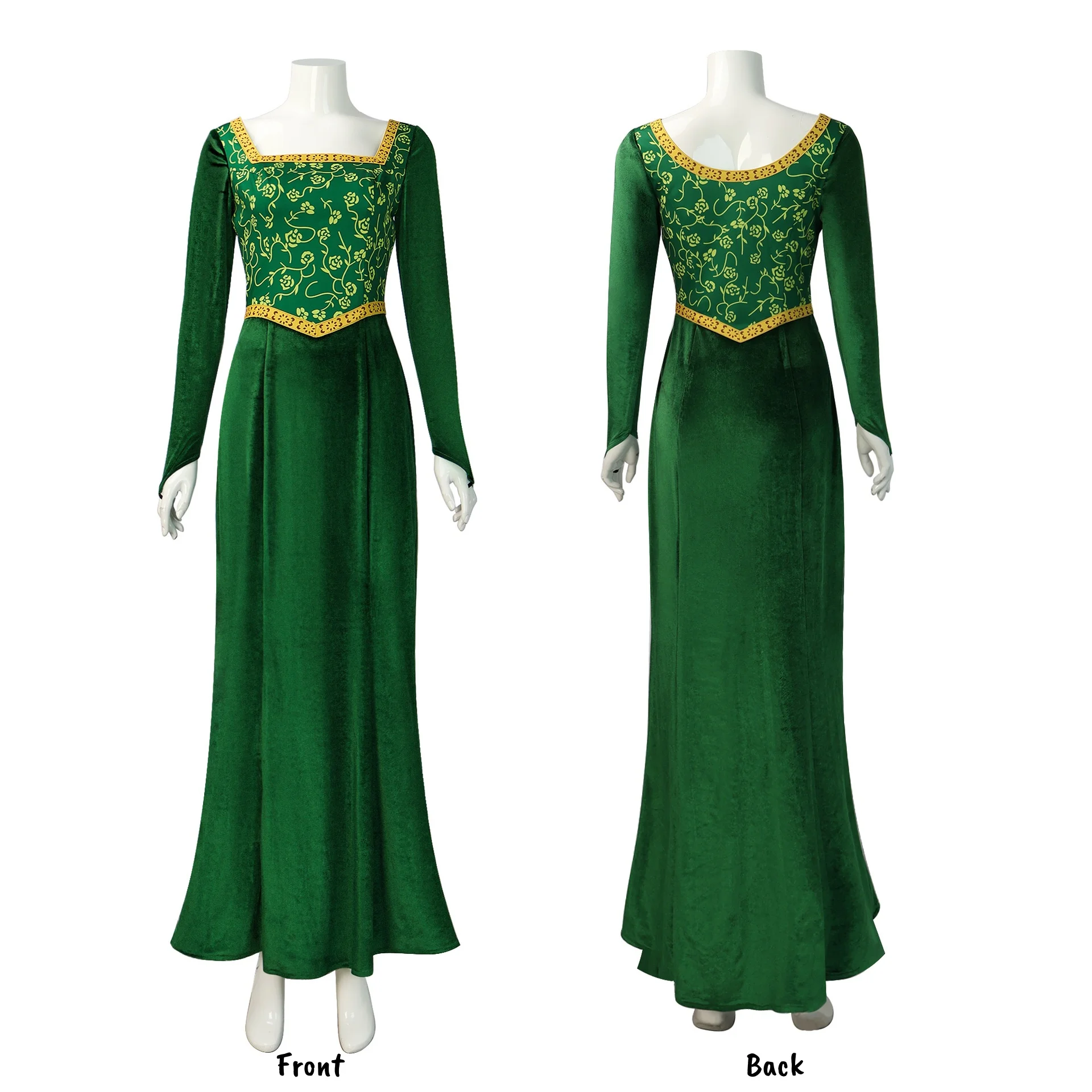princess fiona green dress Anime Princess Green Dress Fiona Dress Shrek Cosplay Costume Halloween  Fancy Fantasy Party Suit Roleplay for Adult Woman