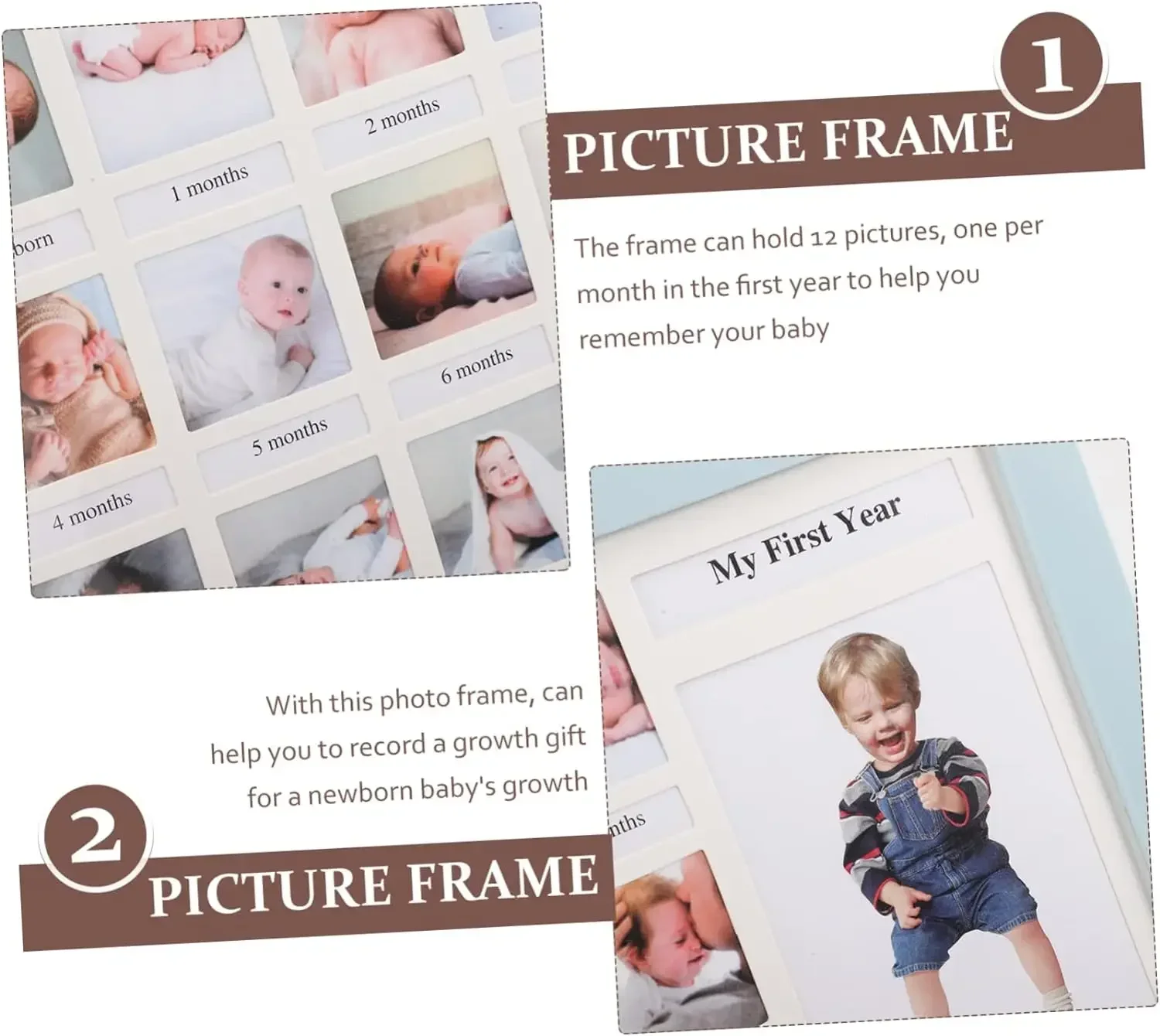 1ST BIRTHDAY Baby Creative 12 Months Growth Record Photo Frame Birthday Party Commemorative PP Plastic Photo Frame Commemorative